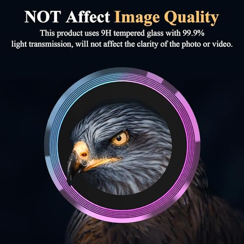 Image of Skinomi Camera Lens Protector Compatible with Samsung Galaxy S23 plus 5G [Anti-Scratch] Premium Tempered Glass Film Aluminum Alloy Lens Ring Cover, Rainbow Titanium