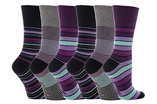 6 pares de calcetines de Sock Shop Everyday Gentle Grip para damas EUR 37-42, UK 4-8 Con panal suave top