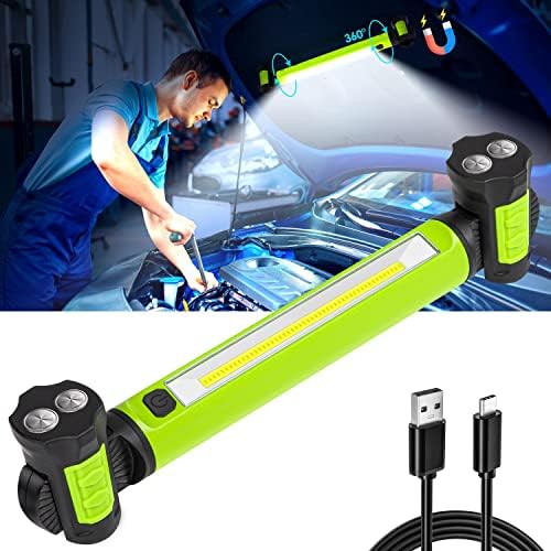 Work Gentle, 2500LM Shiny LED Work Lights, 5200mAh Rechargeable Magnetic Underhood Work Gentle with Hooks, Cordless Battery Powered Mechanic Gentle for Automotive Repairing/Inspection/Storage/Workshop/Emergency