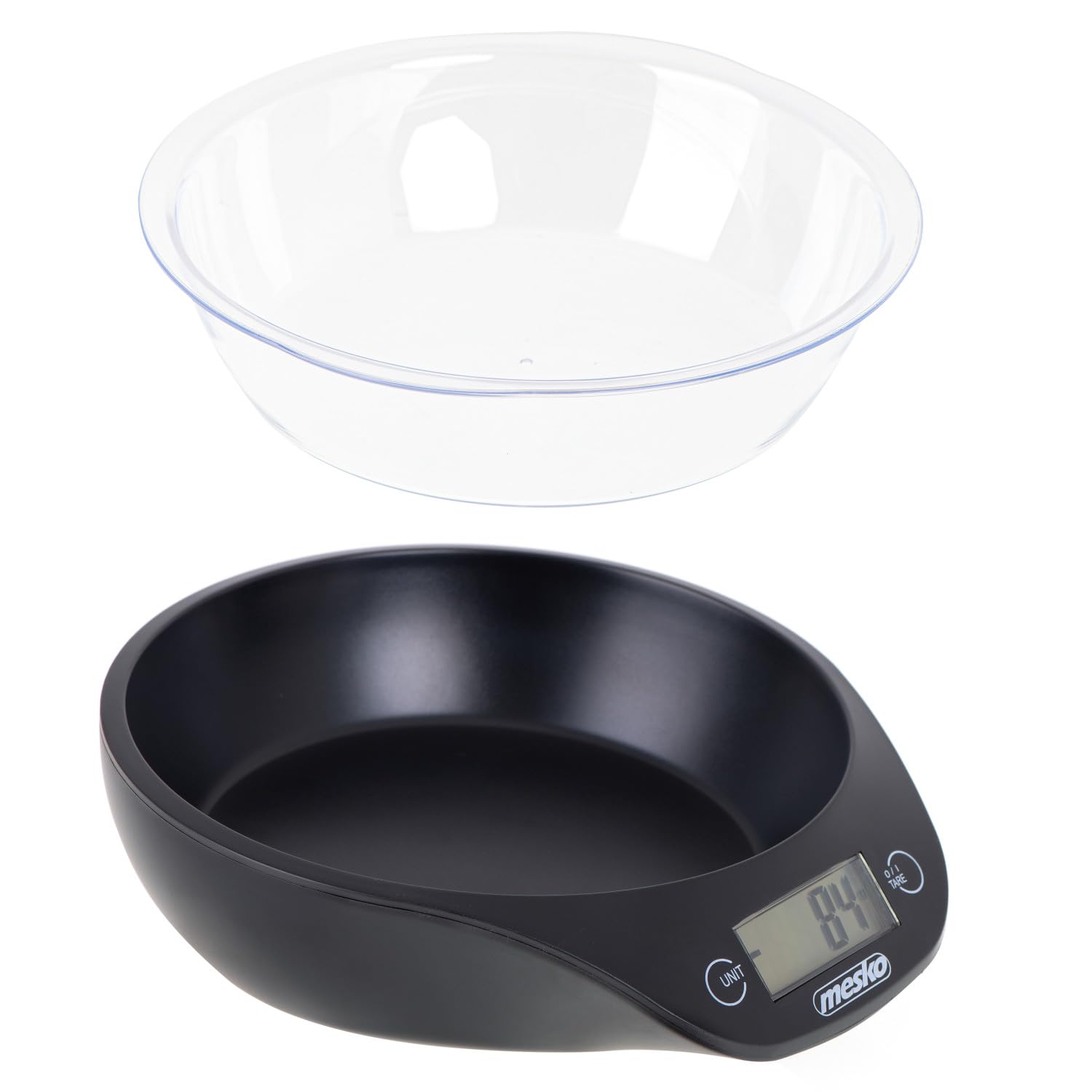 Mesko MS 3164 waga kuchenna z miską 700 ml, maksymalna waga 5 kg, cyfrowa, precyzyjna waga do gospodarstwa domowego z funkcją tarowania, waga elektroniczna, precyzja do 1 g, czarna, 21 x 19 x 6 cm