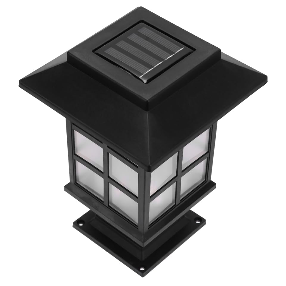 OSALADI Umweltfreundliche Solar-gartenleuchten 2er-pack Schwarze Außensäulenlampe Rasenlampe Solarbetriebene -leuchten Ip55