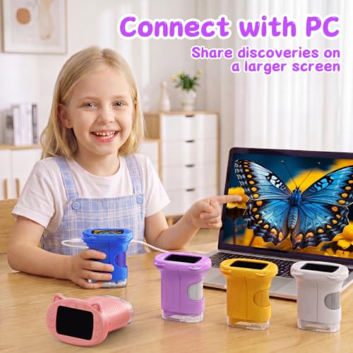 Image of 1000X Handheld Digital Microscope for Kids (Purple)