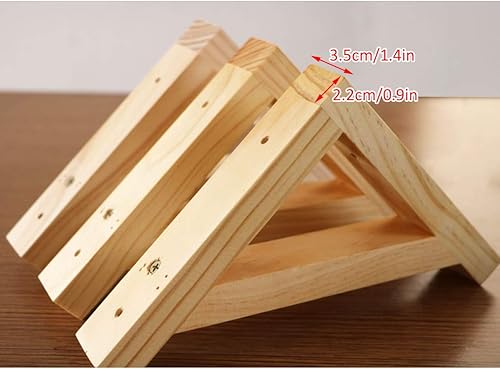 Miniatura 9 de Soportes flotantes de madera maciza triangular, soporte de ángulo recto espesar soportes de estante de carga, soporte de estantería para decoración