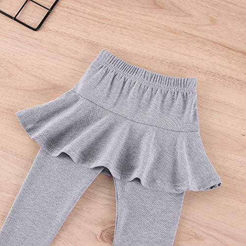 Image of MODNTOGA Kids Baby Girls Footless Leggings with Ruffle Tutu Skirt Pants 2-7Years