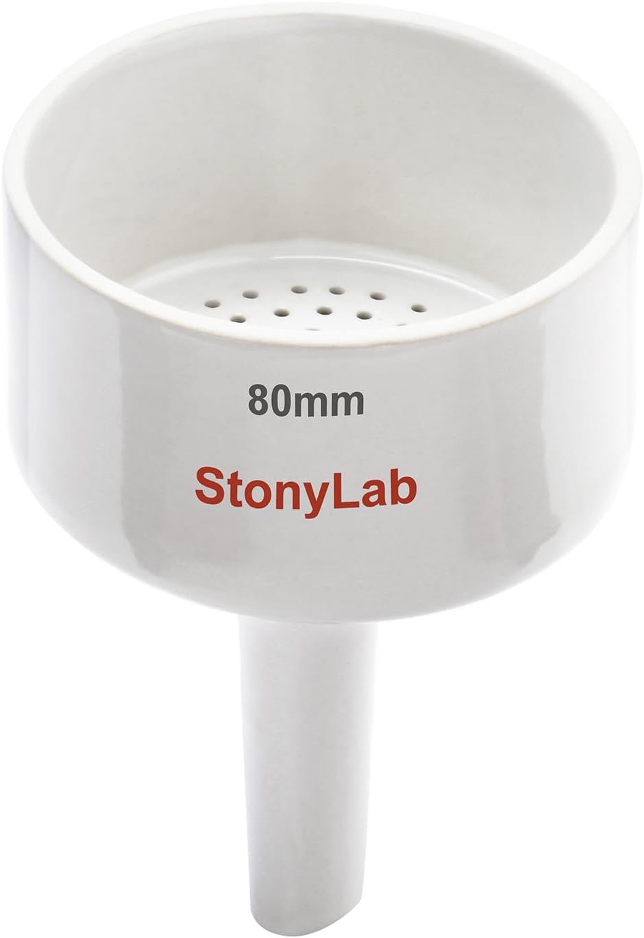 StonyLab Porcelain Buchner Funnel 80mm, Porcelain Buchner Filter Funnel OD 8cm ID 7.4cm for Laboratory