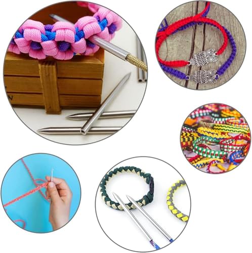 6 Stück Paracord Set, Paracord Zubehör, Paracord Nadel, Spleißnadel, Spleißwerkzeug, Paracord Nähnadel, für DIY Bastelarmbänder Webschnürsenkel Schnüre Kleidung Dekoration