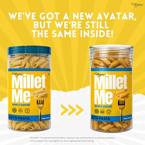 Image of Millet Me by Kuizeens Keto Pasta - 250g (Pack of 2) Ultra Low Carb & High Protein Fusilli | Diabetic Friendly, Weight Management & Keto Diet Approved | No Added Sugar, Maida-Free | No Onion No Garlic | Jain-Friendly | Instant Pasta
