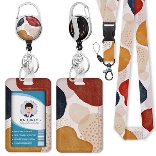 Piefly Porta-crachá de identificação com cordões separados, suporte de crachá com clipe retrátil, co