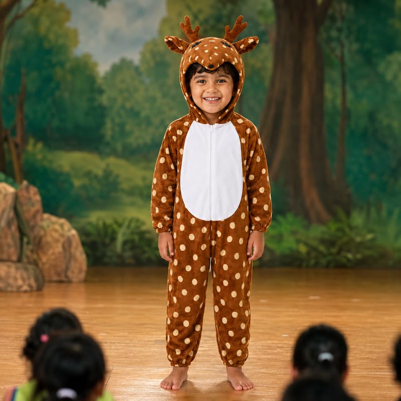 Image of Animal Costume for Kids | Plush Fancy Dress Costume for Boys & Girls |School Fancy Dress, Annual Day, Jungle Theme, Role Play, Halloween & Birthday Party