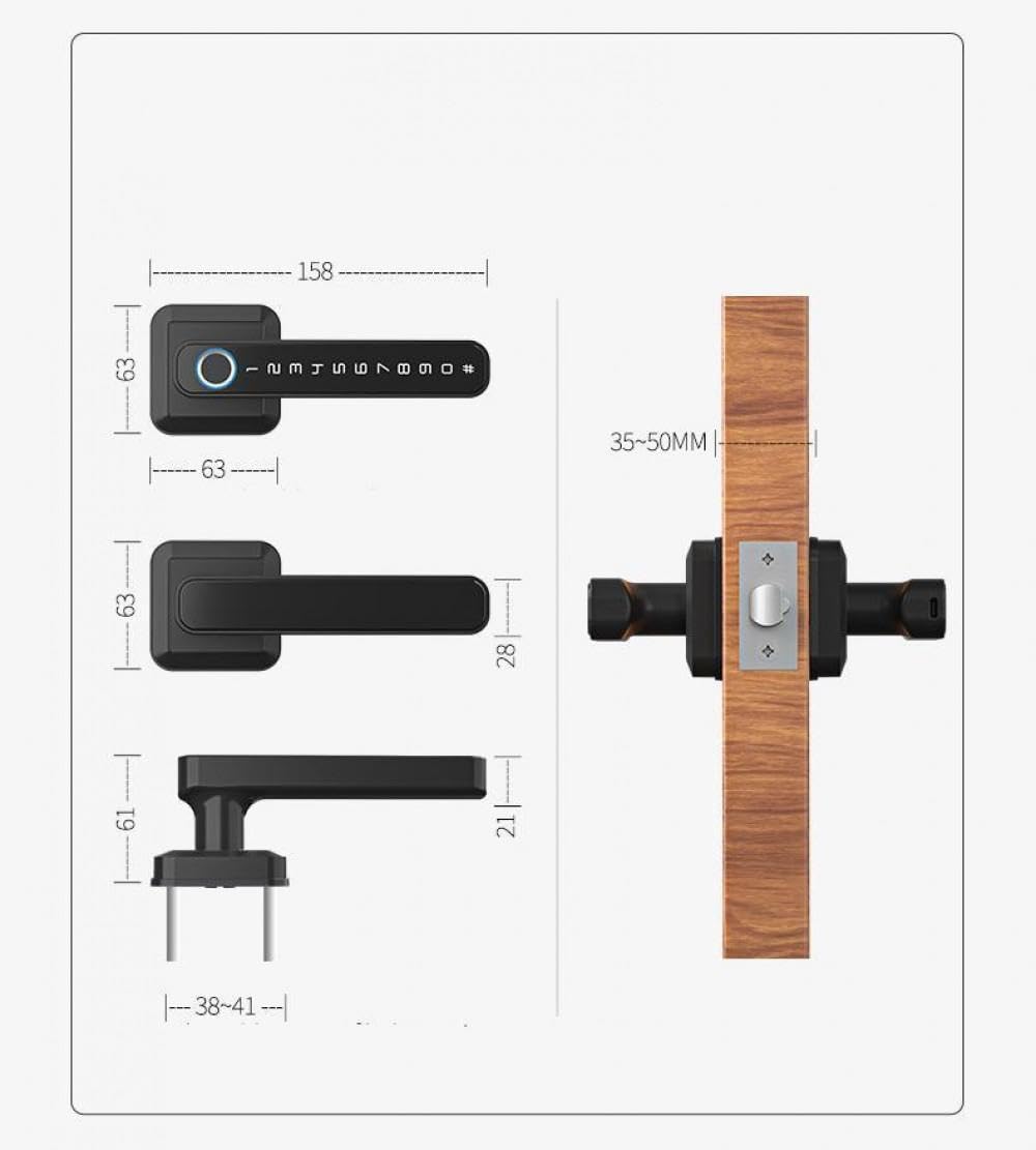 LOCKY-5 Poignée connectée Biométrique, Code, App, Bluetooth