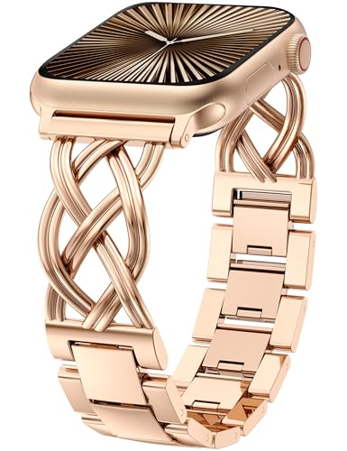 Image of TOYOUTHS Dressy Bracelet Compatible with Apple Watch Bands 38 /40 /41 /42 /44 /45 /46 /49mm Women, Celtic Stainless Steel Metal Fancy Nice Pretty Strap for iWatch Series 11 10 9 8 7 6 5 4 Ultra /SE 3 2 1
