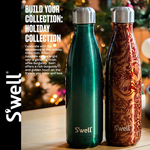 S'well Original Water Bottle, Burgundy Swirl, 500ml/0.5L. Triple-Layered Vacuum-Insulated Drinks Bottle Keeps Coffee - Image 4