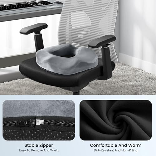 WUFANC Hämorrhoiden Sitzkissen, Donut Kissen aus Memory Foam, Abnehmbar Ergonomisches Sitzkissen, Sitzring Steißbein Entlastung, Sitzring Nach Op für Bürostuhl, Rollstühle, Autositze