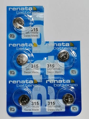 Baterías Renata 315 Plata Óxido Reloj (Pack 5)