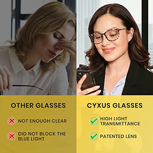Cyxus Blue Light Blocking Glasses Women Men Computer Gaming Square Glasses Uv400 Protection Anti Eyestrain #TOP5