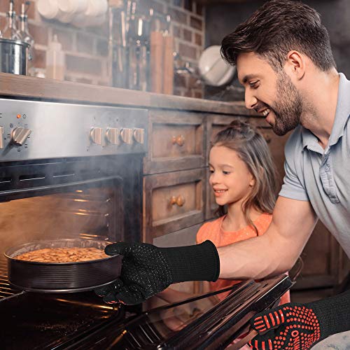 Premium Bbq Gloves, 1472°F Extreme Heat Resistant Oven Gloves, Grilling Gloves With Cut Resistant, Durable Fireproof Kitchen Oven Mitts Designed For Cooking, Grill, Frying, Baking, Barbecue-1 Pair #TOP4