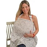 IntiMom Breastfeeding Nursing Cover, Wide for Full Coverage Up, Breathable 100% Cotton. Apron With Wide Strap and a Complimentary Pouch