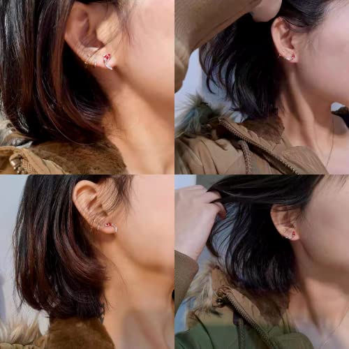 Rofeego S925 Sterling Silver Koi Fish Stud Earrings,hypoallergenic Red Carp Jewelry Gifts ﻿4