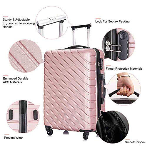 Apelila Fridtrip Travel Suitcase Hardshell Lightweight Luggage With Spinner Wheels Luggage Sets (4 Pcs Suitcases, Rose Gold) #TOP1