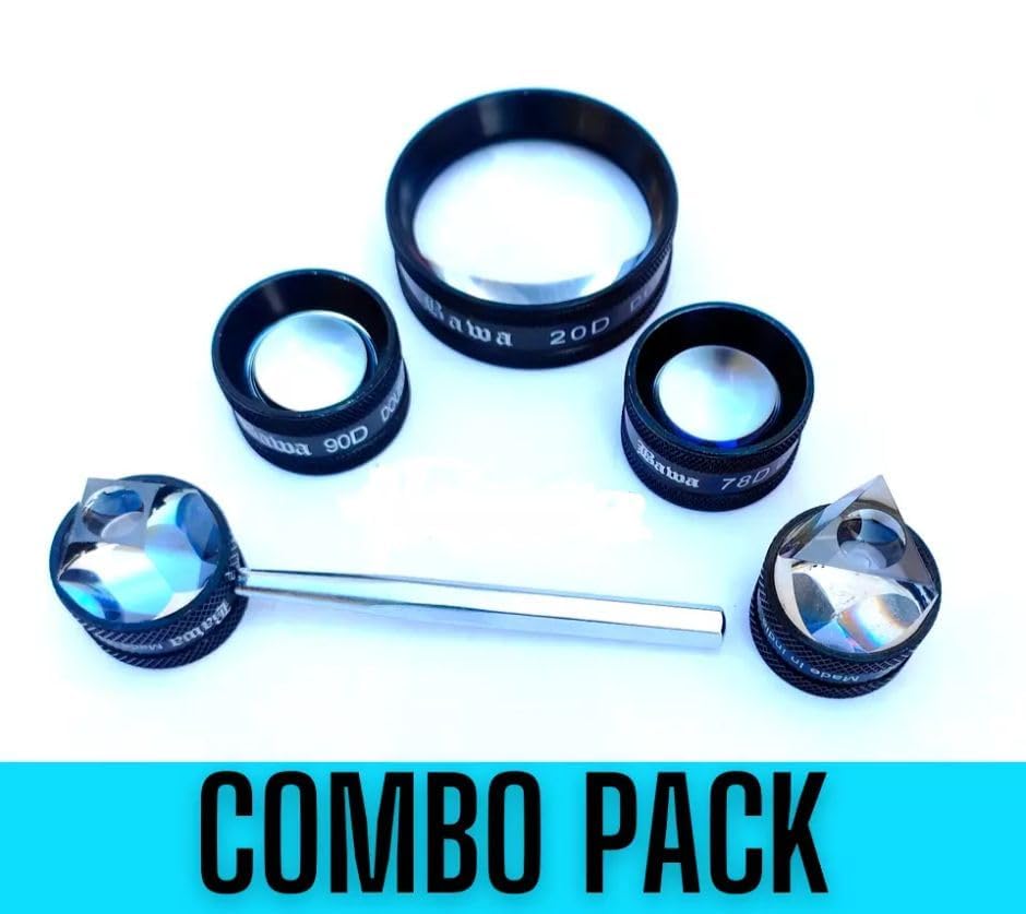 Double Aspheric Lens Combo, Black 20D 90D 78D, 4 Mirror Lens in Volk Case