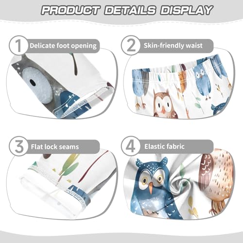 Toddler Girls Leggings Printed Yoga Pants Leggings Watercolor Owls for Kids3