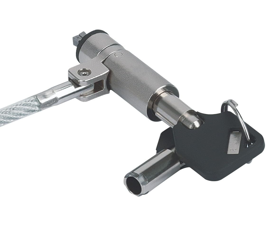 Techly 108262 Lucchetto con Sistema di Sicurezza Wedge-Lock per Notebook Cavo 1,8m Silver