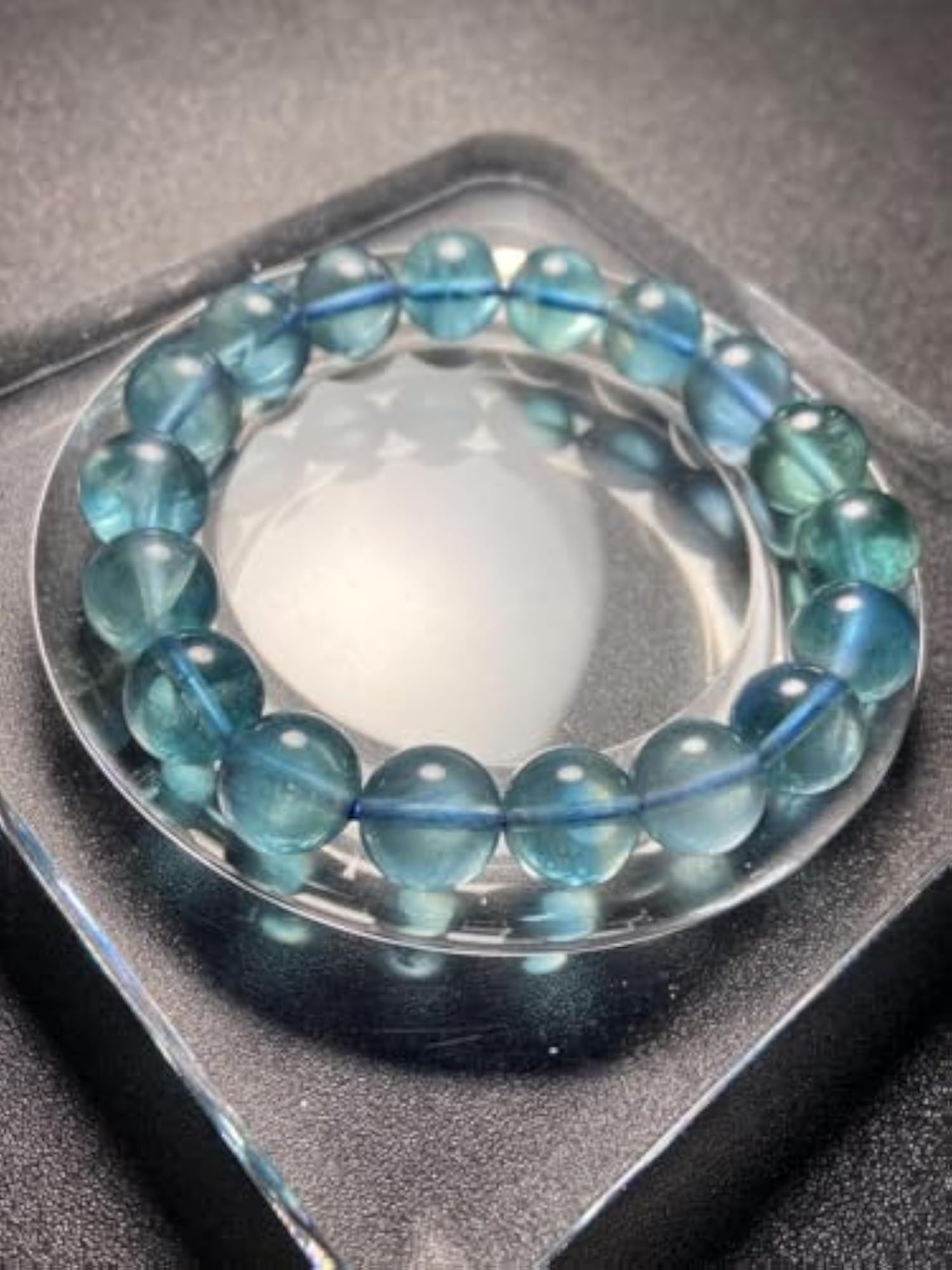 Natural Fluorite 10mm Stretch Bracelet, Unisex Gift