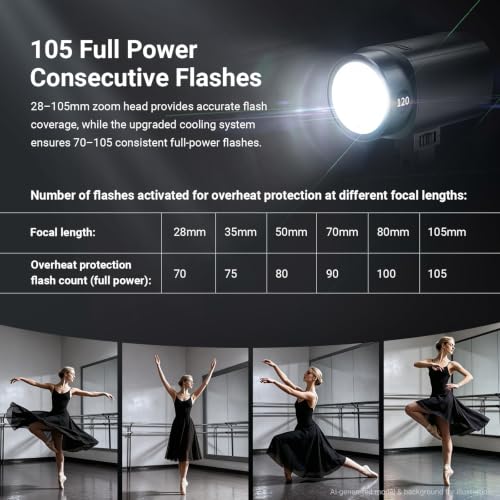 Image of NEEWER 120Ws 2.4G TTL Outdoor Strobe Flash, Compatible with Godox, 1 /8000s HSS Portable Studio Monolight with Modeling Light /3000mAh Battery /420 Flashes /1.5s Recycle for Photography Photoshoots, Q120
