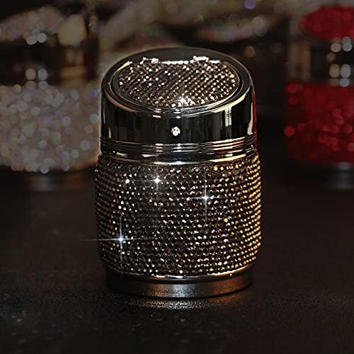 Ashtray Portable Multifunction Diamond Home with Lid Ashtray for Car Auto Accessories Decoration Home ashtrays (Color Name : Red)