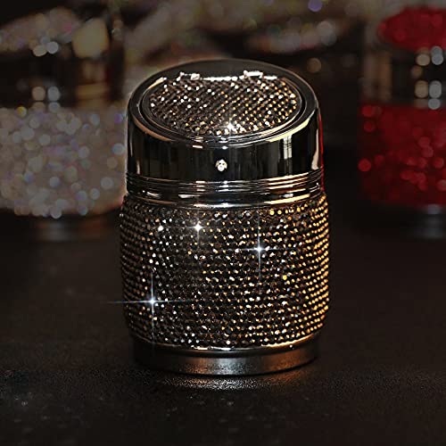 outdoor ashtrays for patio Portable Multifunction Diamond Home With Lid Ashtray For Car Auto Accessories Decoration cigar ashtrays for outdoors (Color : 1)