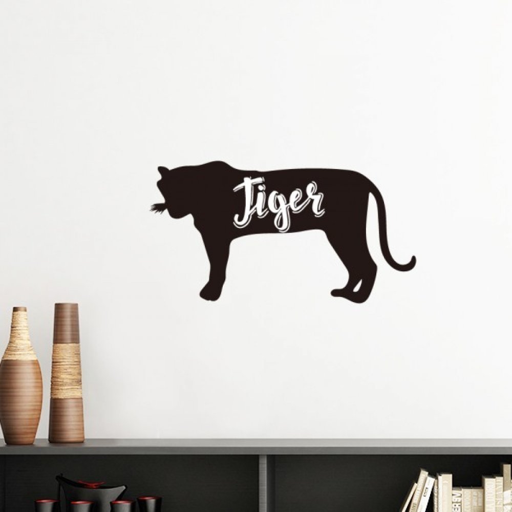 Stickers mural tigre noir et blanc amovible repositionnable papier peint diy 40cm