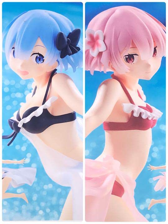 レム ラム フィギュアセット　REM RAM 水着 Amazon | Re ゼロから始める異世界生活 フィギュア リゼロ レムラム