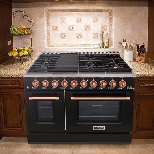 Akicon OH-JK48A1-BC 48 Inch Freestanding Gas Range - 6.7 Cu. Ft. Double Rapid Convection Gas Oven thumb #6