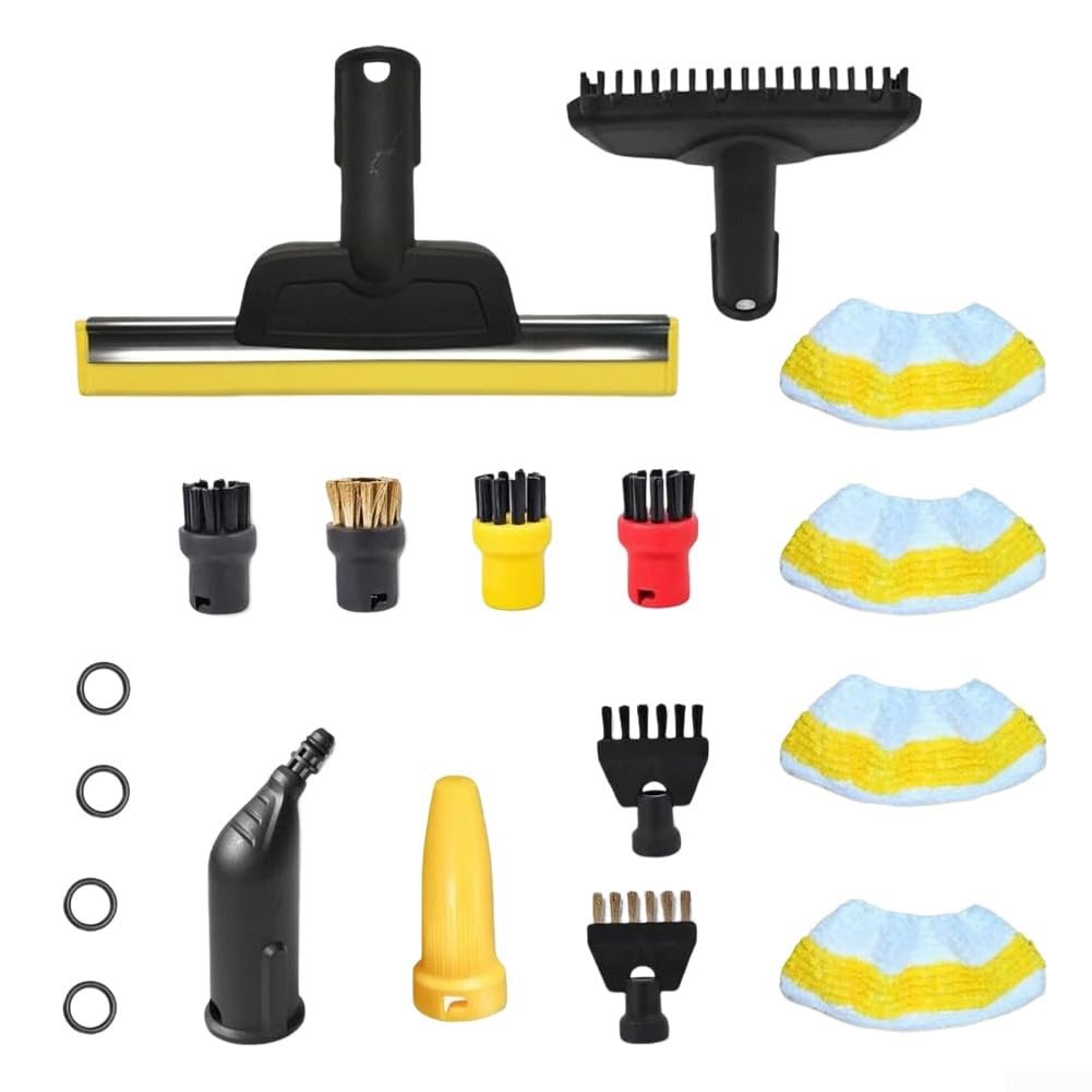 Kit de accesorios para limpiador de vapor para Karcher SC1 SC2 SC3 SC4 SC5 paños de microfibra juntas tóricas cepillos redondos tubo de extensión toalla juego de limpieza a vapor compatible con