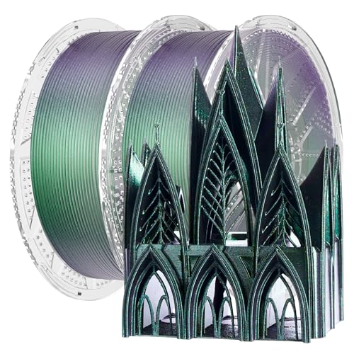 Chitu Systems Conjure Chameleon PLA 3D Printer Filament, Shiny Galaxy Blue/Green/Purple/Gold 1.75mm Filament, Changing C