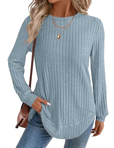 JUSTFASHIONNOW Women’s Long Sleeve Tunic Top $4.79 – Crew Neck, Curved Hem & Loose Fit - image 2