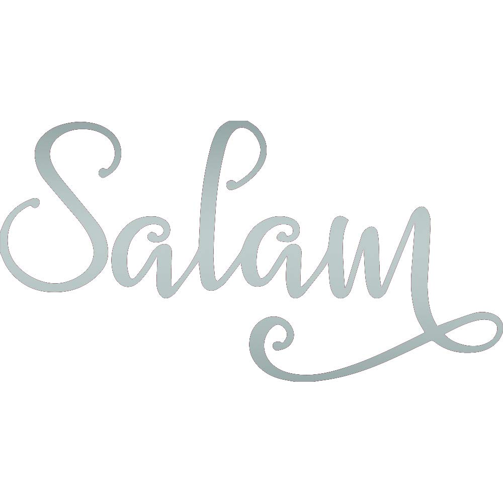 ANGDEST Salam Muslim (Metallic Silver) (Set of 2) Premium Waterproof Vinyl Decal Stickers for Laptop Phone Accessory Helmet Car Window Bumper Mug Tuber Cup Door Wall Decoration