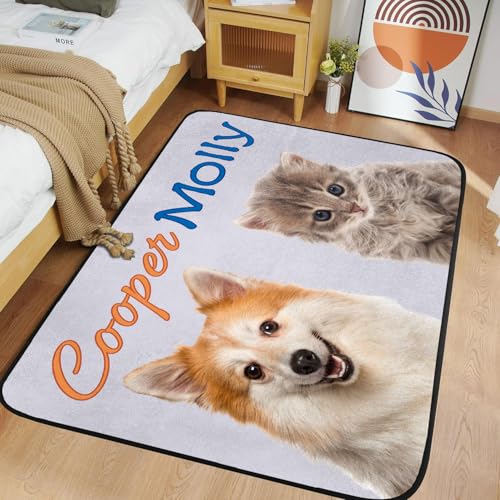 Tapete personalizado para mascotas con foto y nombre 45x61 cm miniatura 3