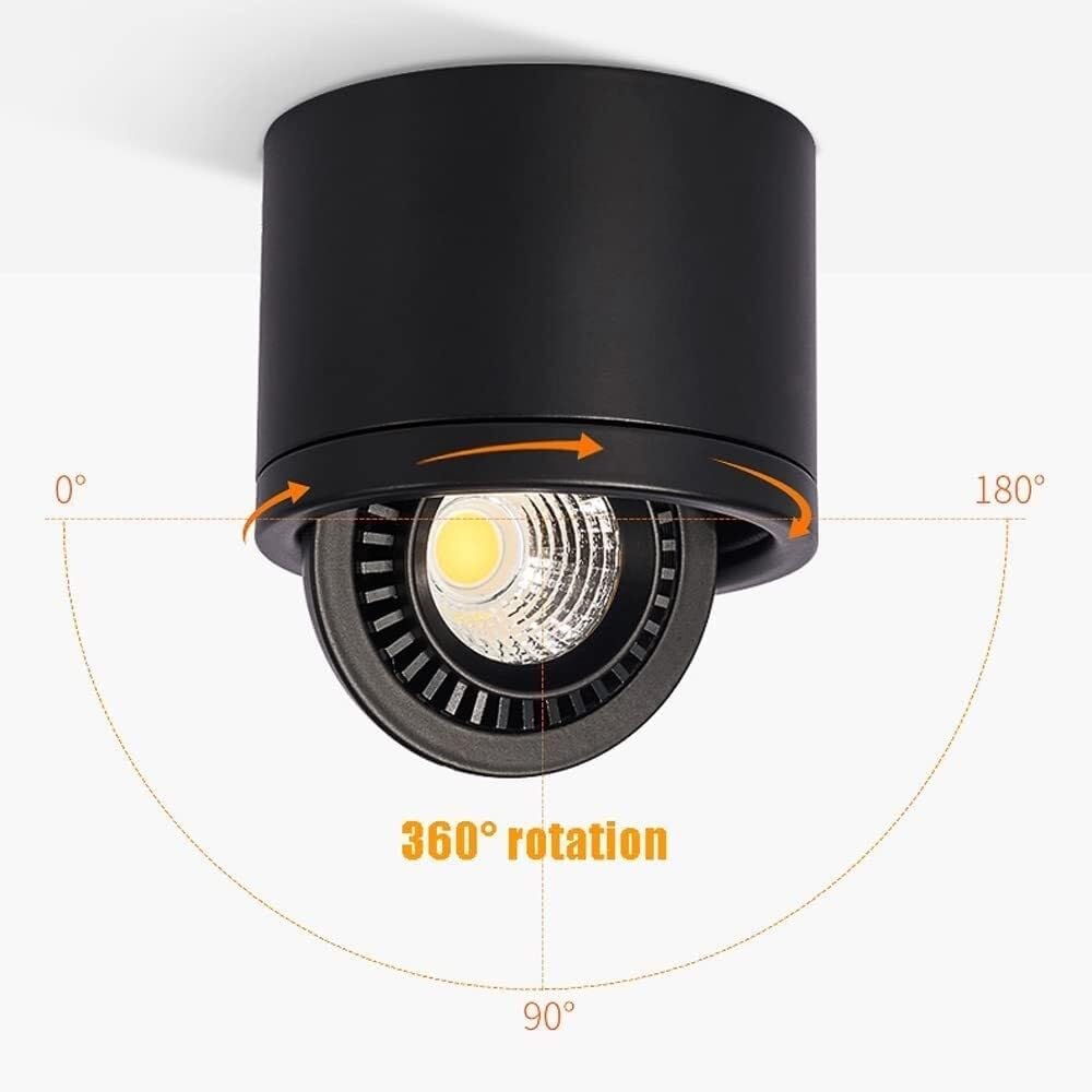 Płaskie lampy sufitowe z regulacją 360°, 5 W, ciepłe światło 3000 K, nowoczesne obrotowe światła do domu i biura (4000k-neutralne światło)