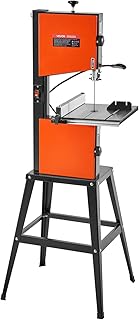 VEVOR Band Saw with Stand, 10-Inch, Two-Speed Benchtop Bandsaw, 373W 1/2 HP, 6 in Max Cutting Height, 13.2 x 13.4 in Cast Iron Table, with 360° Work Light, Miter Gauge, Fence, Band Saw for Woodworking