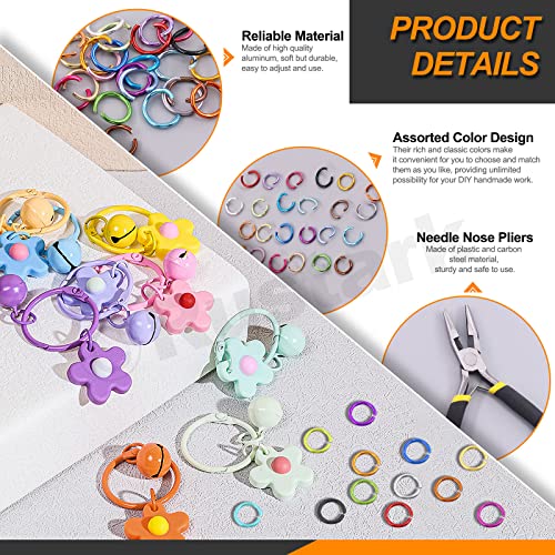 Rustark 2881Pcs 24 Colors 5Mm Open Jump Rings Assortment Kit With Jewelry Pliers Aluminum Colored Jump Rings For Earring Bracelet Choker Necklace Pendants Diy Jewelry Making #TOP3