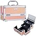 Produktbild Kosmetikkoffer Schminkkoffer Make up Koffer Make up Organizer Multikoffer Etagenkoffer Kosmetik Aufbewahrung Beauty Case mit Spiegel , Orange