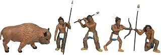Woodland Scenics SP4444 1.5-Inch Scene Setters Figurine, Natives/Buffalo, 5/Pack
