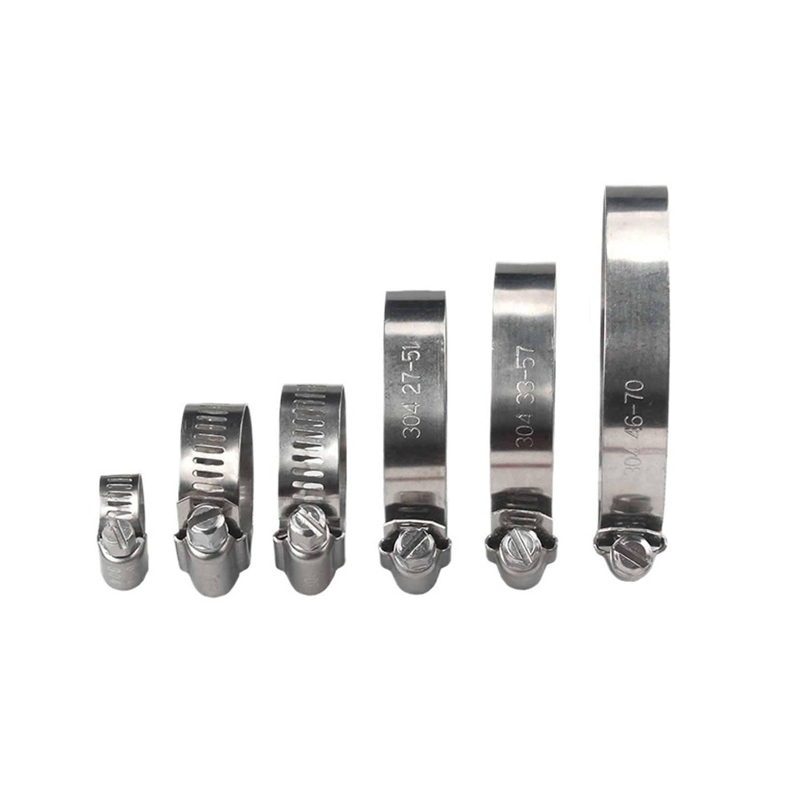 Stainless Steel Pipe clamp Adjustable Worm Gear Hose Clamp 6-12~141-165mm 304 Stainless Steel DIY Sized Screw Band with Fasteners Worm Gear Clip Hose Clamp(21-44mm-2pcs)