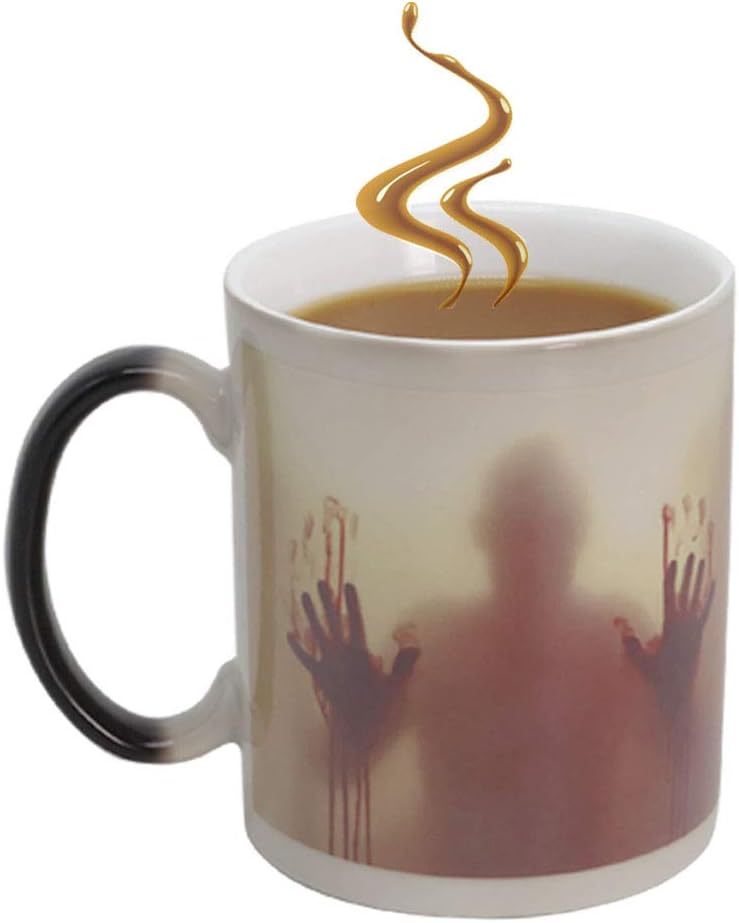Novelty Heat Sensitive Colour Changing Walking Dead Zombies Magic Mug,Halloween,Christmas,Birthday Gifts Cup
