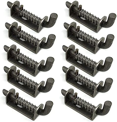 10 Pcs Stainless Steel Mini Spring Loaded Latch Pin - 1.9" 304 Metal Barrel Bolt Latch, Reinforced Industrial Welded Spring Lock for Pet Cage, Door Shed Gate, Tailgate Trailer Garage