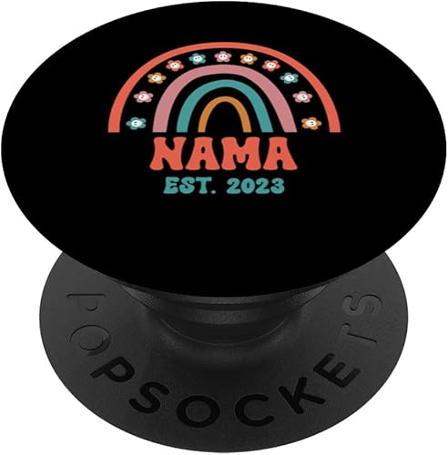 Retro Nama Groovy Grandma Est. 2023 Rainbow Boho Style PopSockets Swappable PopGrip disponible en Yaxa Guatemala