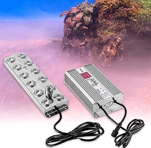 SEAAN Mist Maker Ultrasonic Fogger 12 Core Waterproof Water Fountain Pond Fogger Machine Stainless Steel Mister Fogger Humidifier 7kg/h, Indoor Covering Area 12.25sq, Outdoor Covering Area 4sq