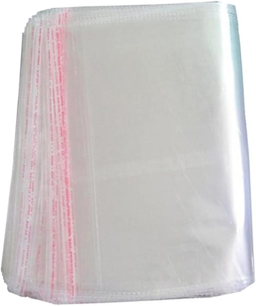 KOMBIUDA 100pcs Self Seal Laminating Pouches Cellophane Bags Adhesive for Bakery Clothing