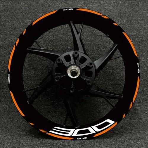 Autocollants Réfléchissants Imperméables Jante Moto Orange 17" Z300